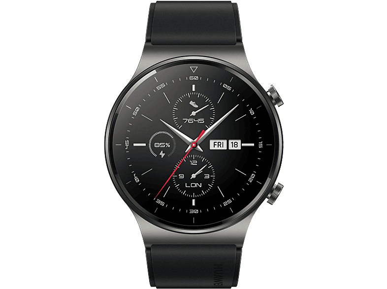 HUAWEI Watch GT 2 Pro Smartwatch Silikonarmband, 140-210 mm, schwarz
