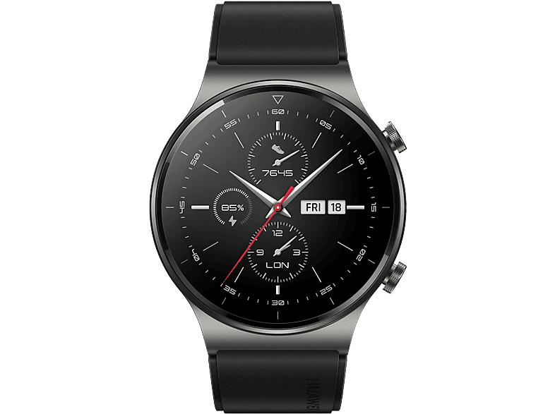 HUAWEI Watch 140-210 GT Silikonarmband, Pro mm, schwarz Smartwatch 2