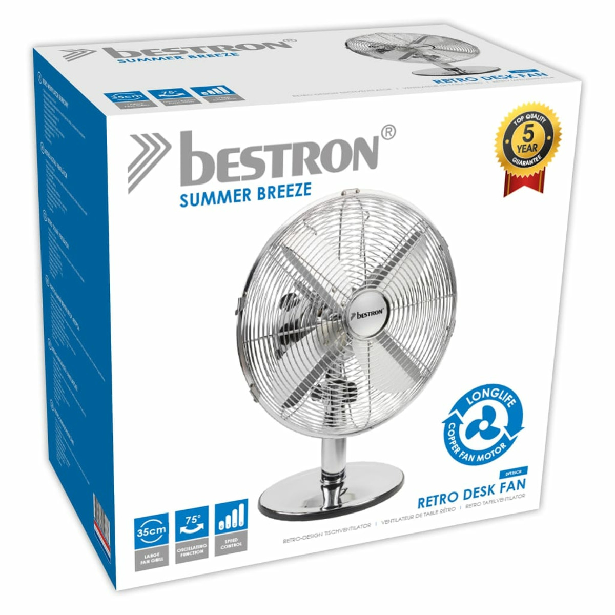 423590 Watt) BESTRON Silber Tischventilator (35