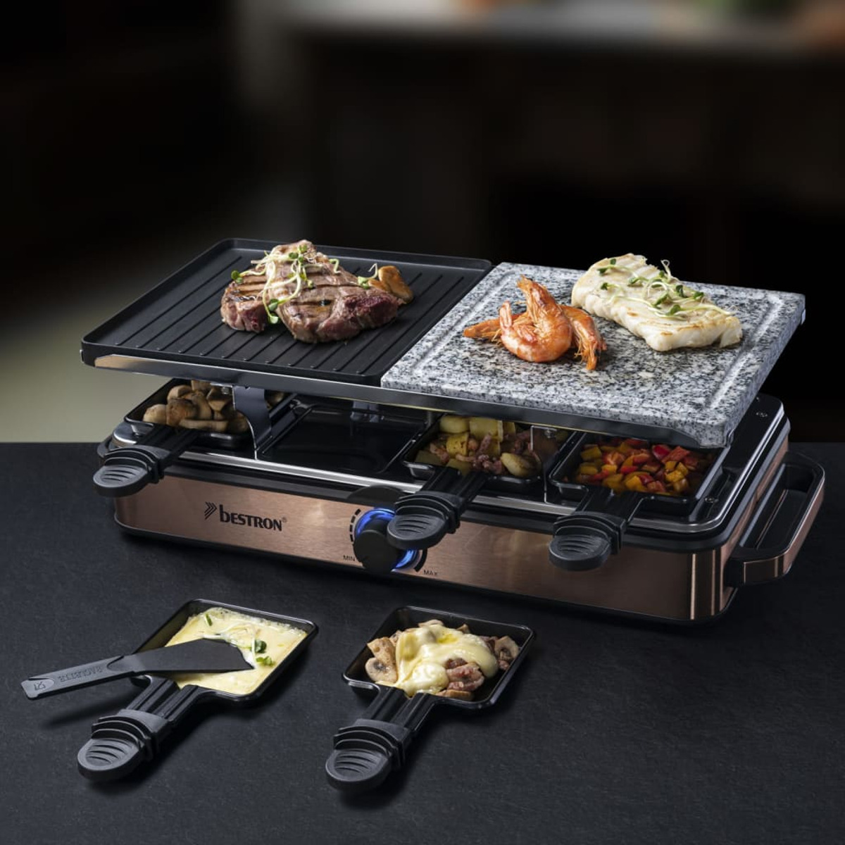 BESTRON 440271 Raclette-Grill, Braun Volt) (220