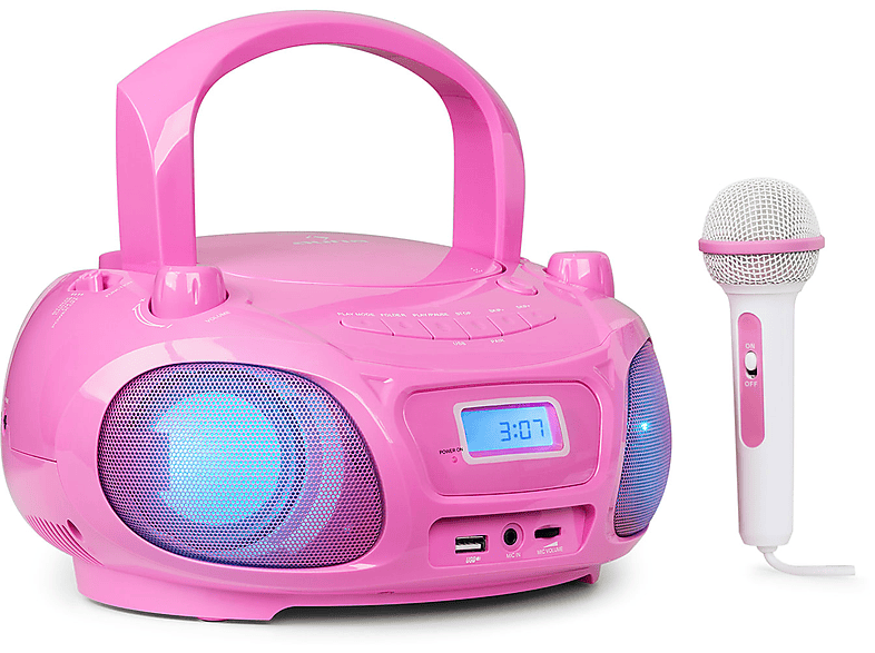 AUNA Roadie Sing Pink Boombox Karaoke CD System