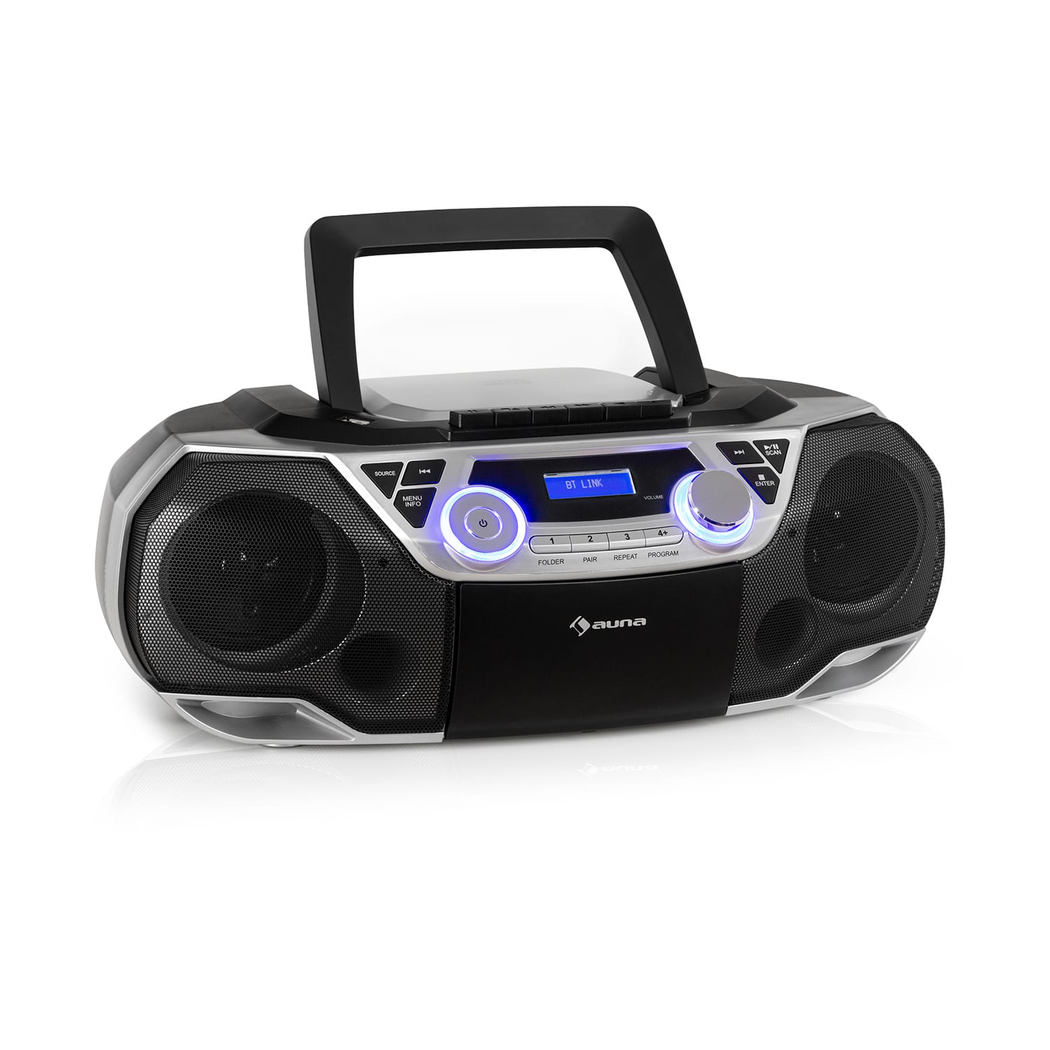 CD-Player Roadie AUNA Silber Tragbarer 2K