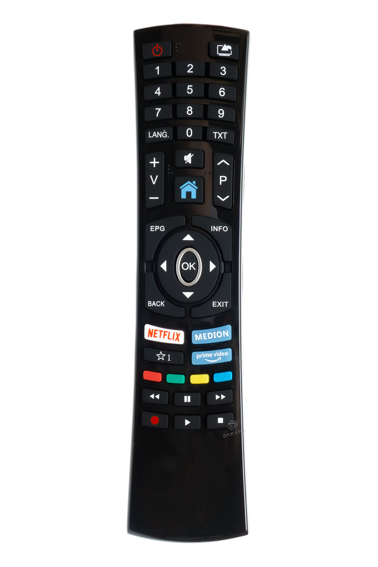 TV-Bildschirm mit einem Fußballspiel, einem Receiver und einem Premiumx-Logo.