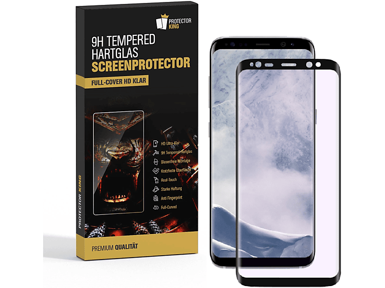 PROTECTORKING S8) Hartglas Galaxy 9H FULL 3x Displayschutzfolie(für Samsung Samsung KLAR HD CURVED