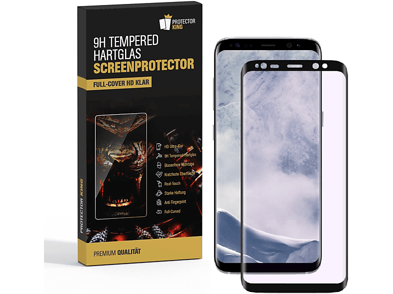 Galaxy Samsung FULL Samsung 3x Displayschutzfolie(für HD S8) CURVED KLAR Hartglas 9H PROTECTORKING