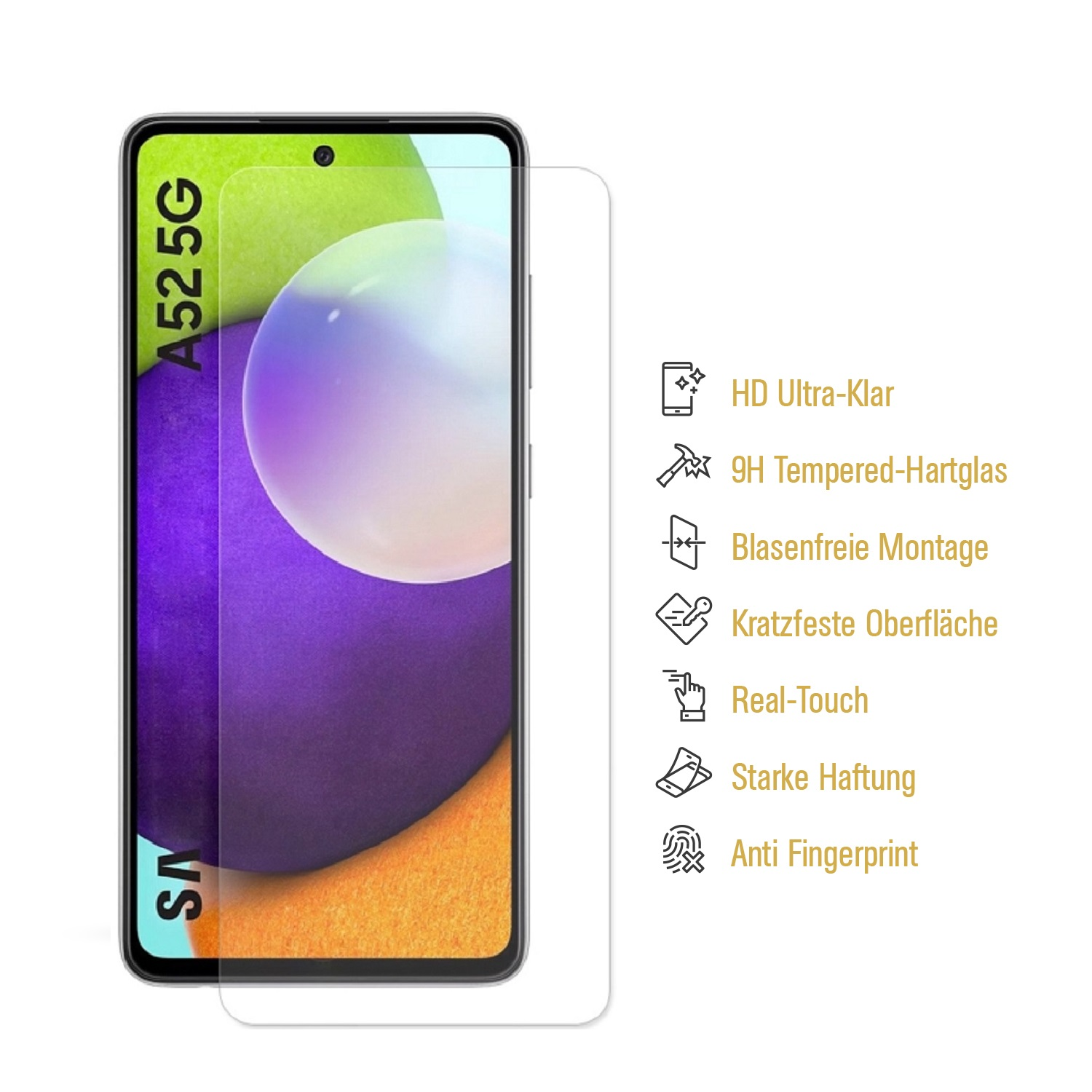 KLAR Samsung 4x Displayschutzfolie(für Galaxy Hartglas 9H PROTECTORKING HD A52)