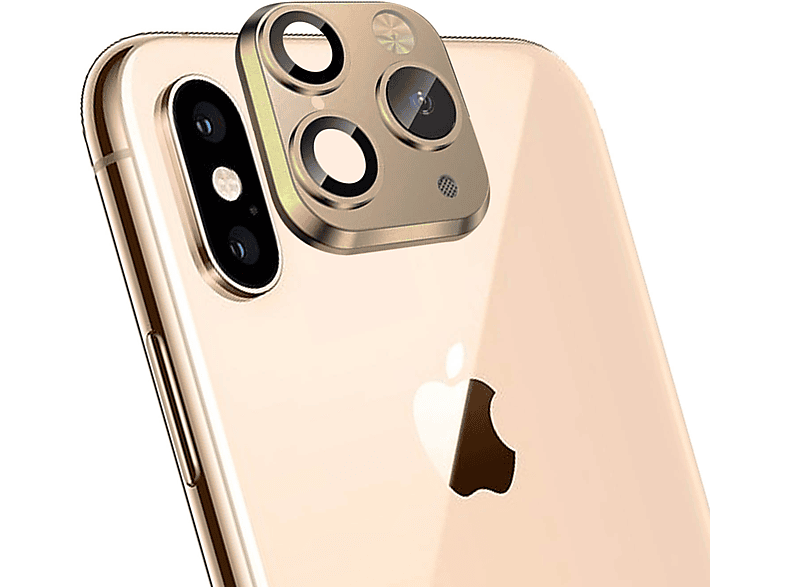 AVIZAR 9H Härtegrad Glas für Glas-Folien(für Max) Schutzfolie Apple gehärtetes XS Rückkamera Gold iPhone