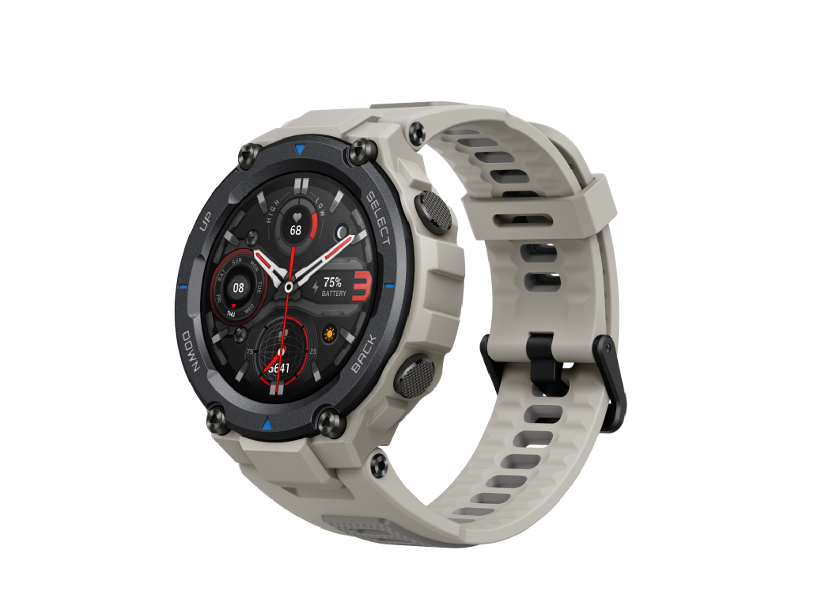 AMAZFIT Smartwatch Silver/Black Smartwatch mm + Polycarbonat mAh silicone, Grau Amazfit 390 1,3\