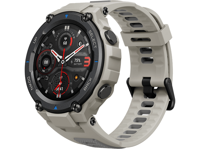 100 390 silicone, 75 Smartwatch AMAZFIT AMOLED Grau Silver/Black Smartwatch + Polycarbonat 1,3\