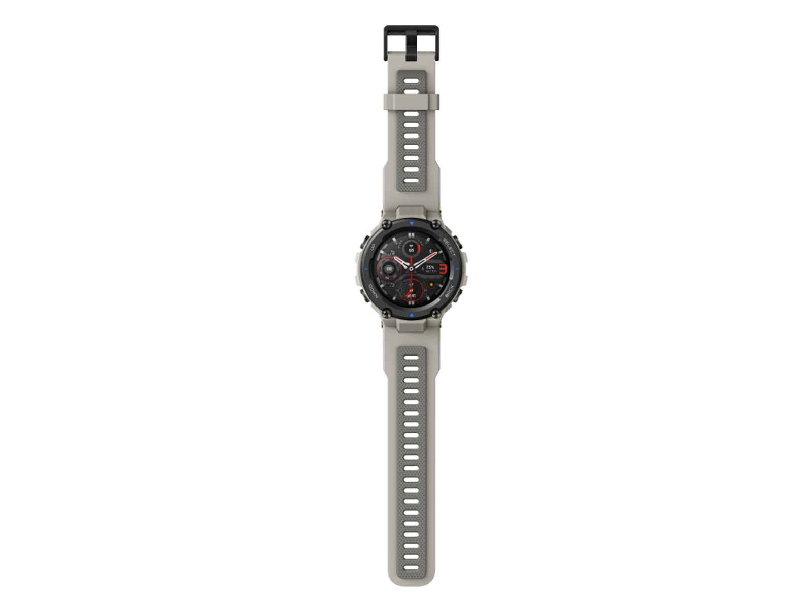 100 390 silicone, 75 Smartwatch AMAZFIT AMOLED Grau Silver/Black Smartwatch + Polycarbonat 1,3\