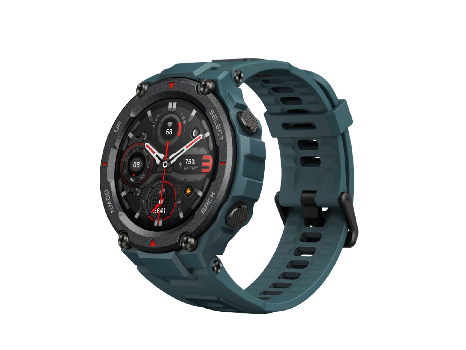 Silikon, PRO T-REX mm + W2013OV2N mm, BLUE 100 STEEL 75 Smartwatch Polycarbonat AMAZFIT Blau