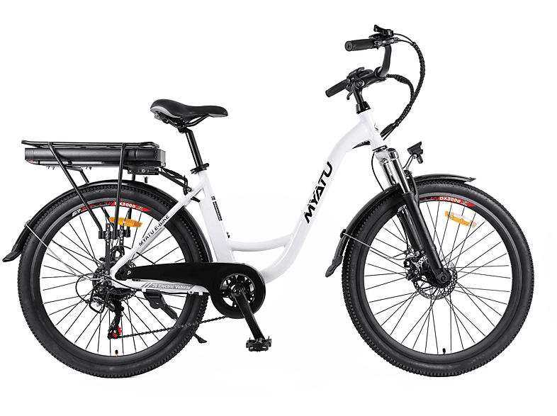 MYATU 5685 Elektrofahrrad Cityrad Damenrad (Laufradgröße: 26 Zoll, Erwachsene-Rad, 450, Weiß)