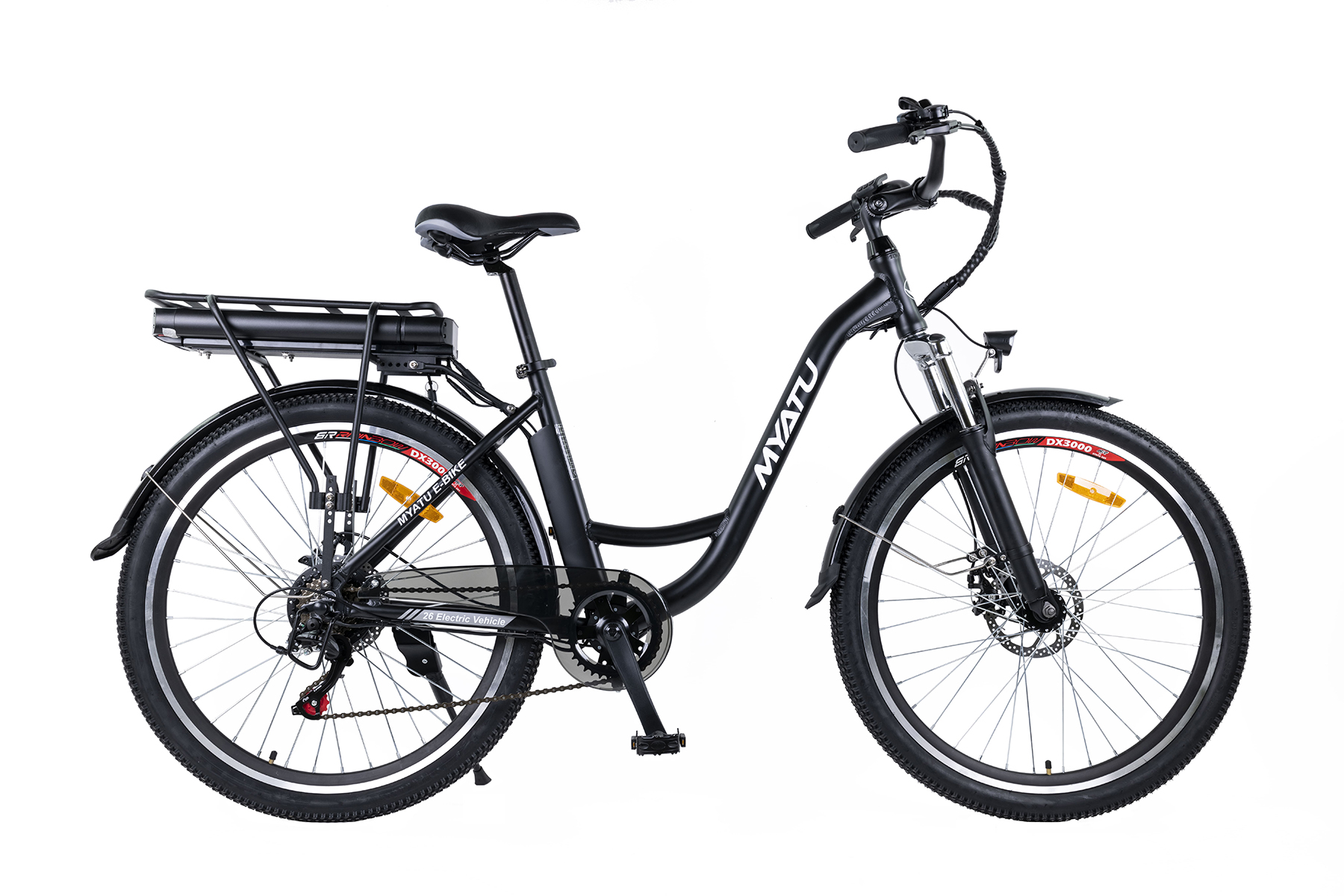 MYATU 5685 Elektrofahrrad 26 Erwachsene-Rad, Schwarz) und 450, Herren Damen (Laufradgröße: Cityrad Zoll, Damenrad für