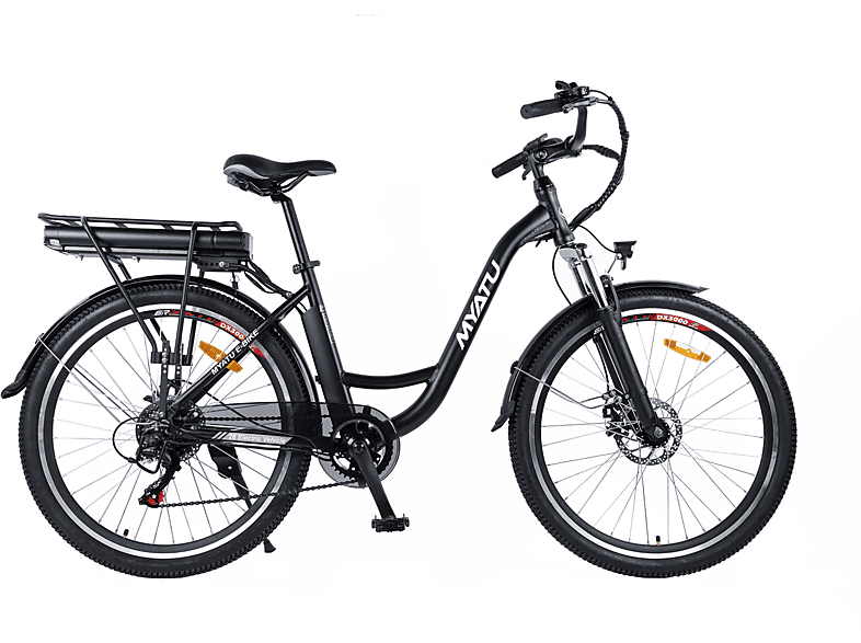 MYATU 5685 Elektrofahrrad 26 Erwachsene-Rad, Schwarz) und 450, Herren Damen (Laufradgröße: Cityrad Zoll, Damenrad für