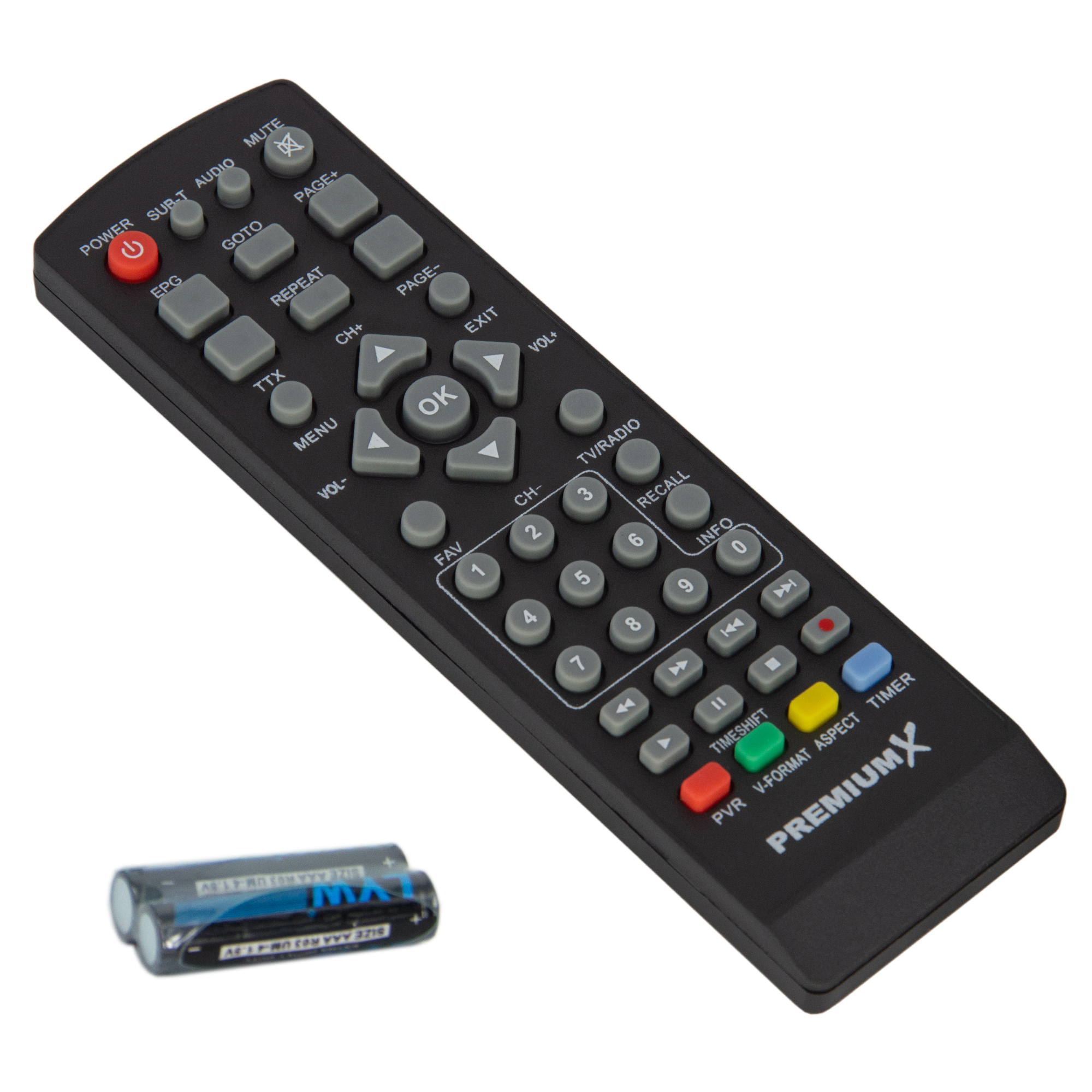 PREMIUMX FTA 540T SCART (Schwarz) Terrestrischer DVB-T2 USB DVB-T2 Receiver FullHD Receiver HDMI H.265 Digital