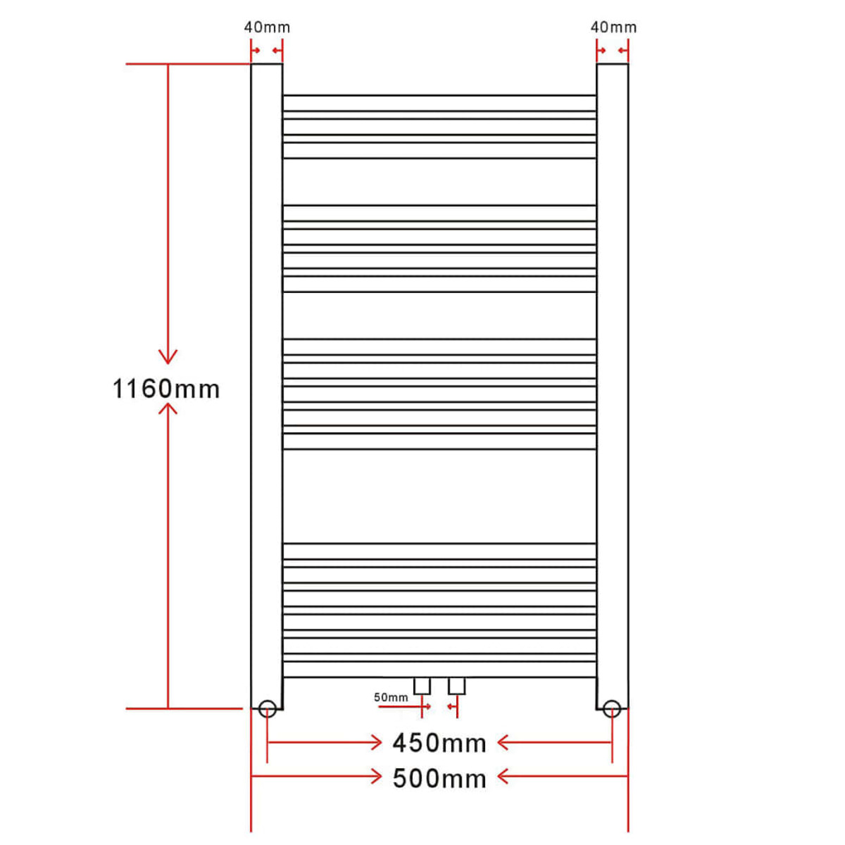 Badheizung (470 140851 Watt) VIDAXL