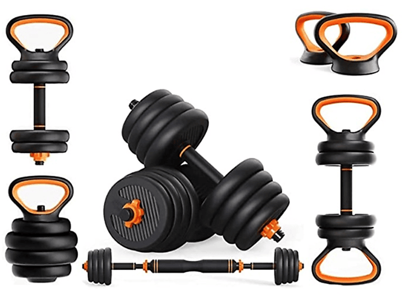 CLOVER FITNESS Schwarz Dumbbells of Hantel-Set, 25 kg. 2 in 1