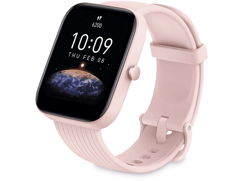 AMAZFIT Bip 3 Pro 140-215 Silikon, rosa Kunststoff mm, Smartwatch