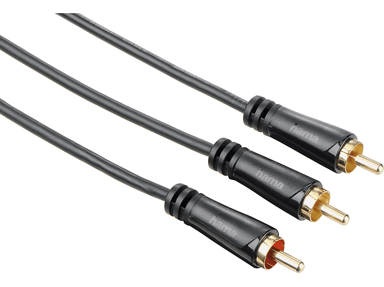 HAMA HAMA Kabel Audio 1xRCA2xRCA Subwoofer Kabel Gold Schwarz 1,5m