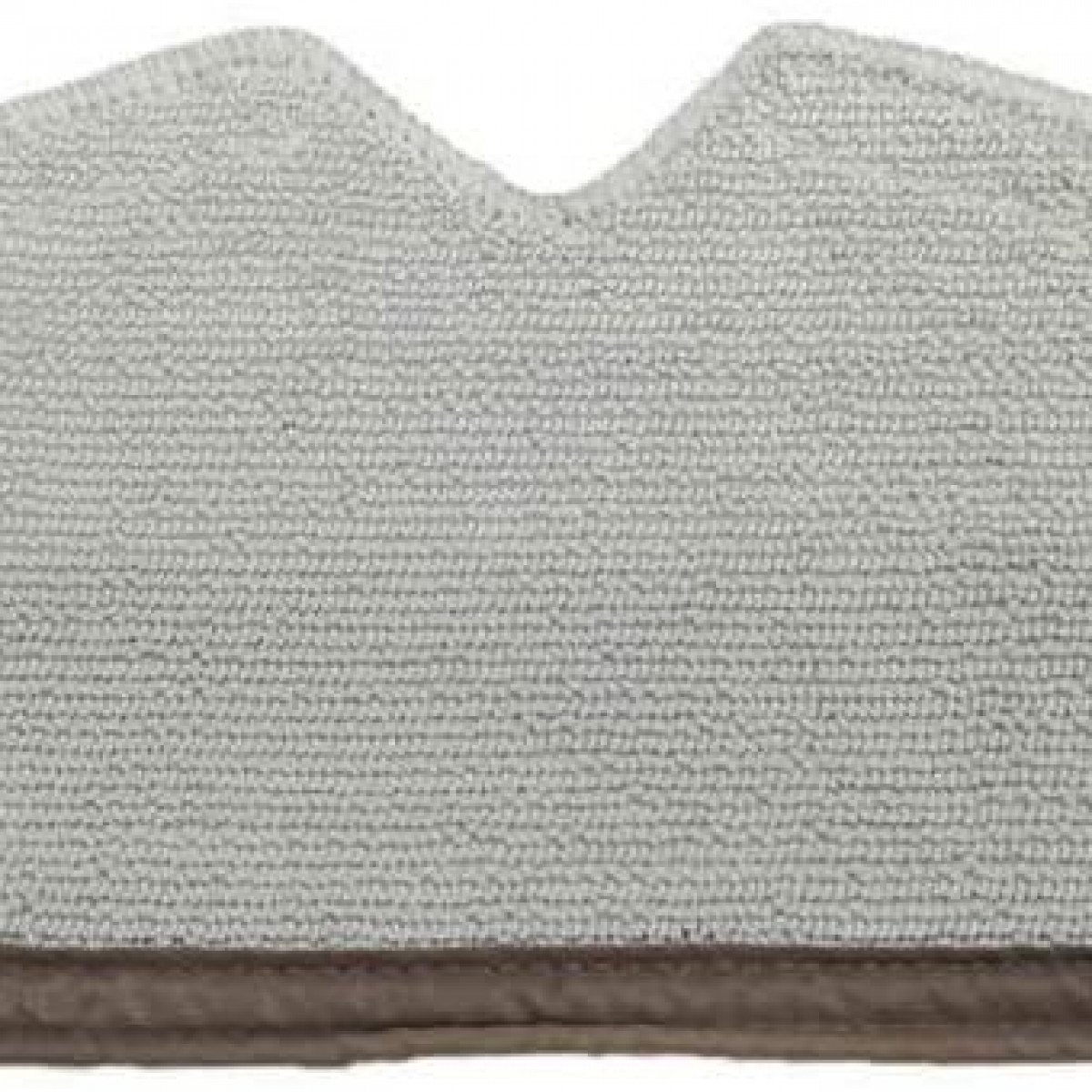 Szara głowica mopa z mikrofibry z brązową krawędzią. Głowica mopa ma kształt prostokąta.