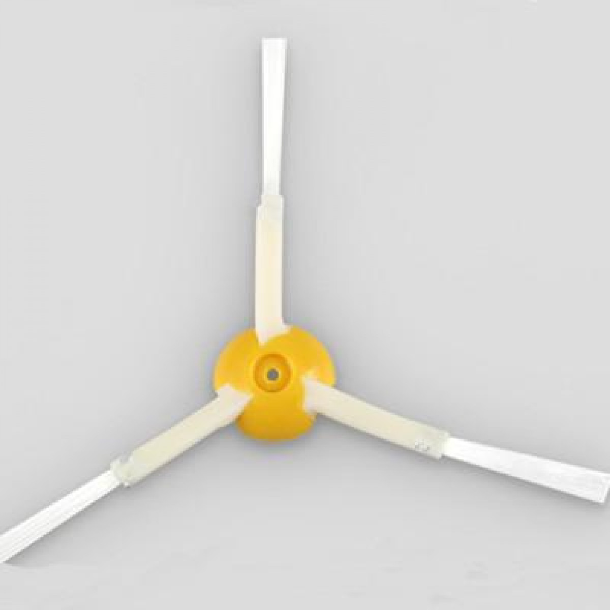 Części zamienne szczotki do robota odkurzacza, żółte i białe.