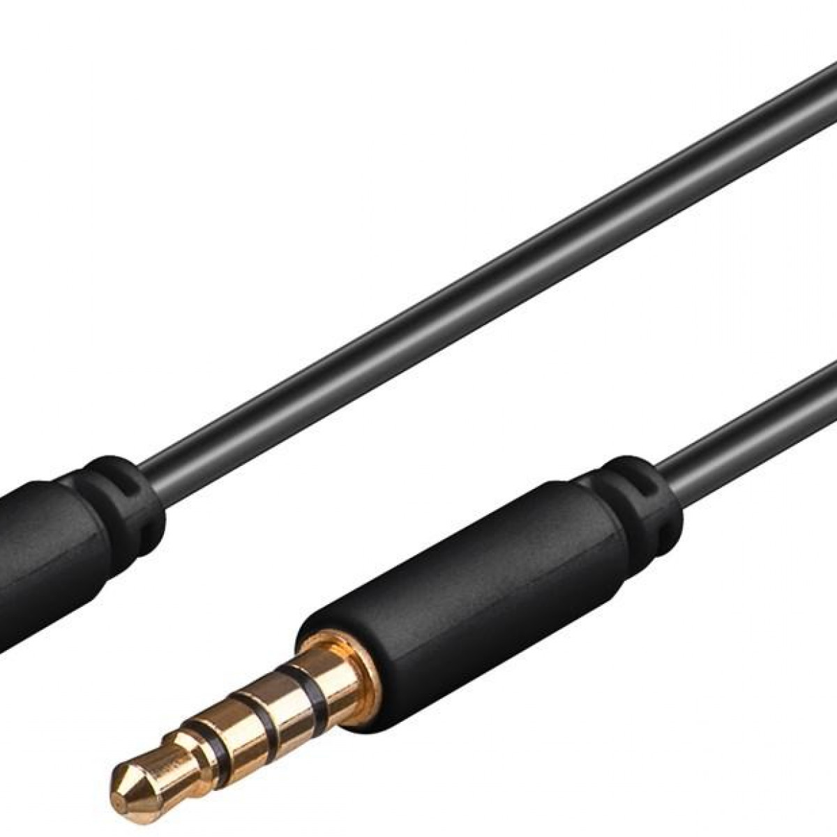 Audio mm AUX, CU, GOOBAY slim, stereo Verbindungskabel 4-pol., Verbindungskabel 3,5