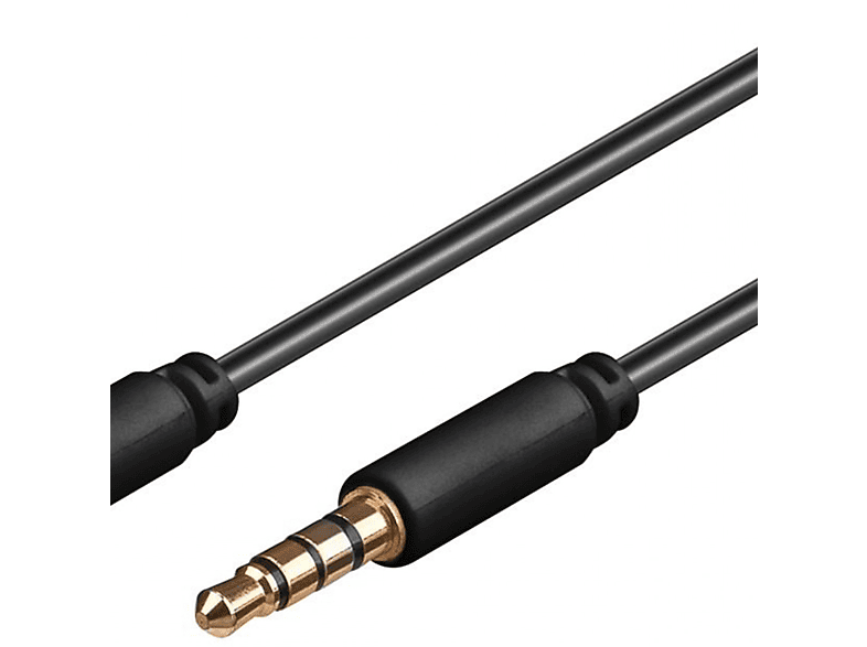 GOOBAY Audio Verbindungskabel AUX, 3,5 mm stereo 4-pol., slim, CU, Verbindungskabel