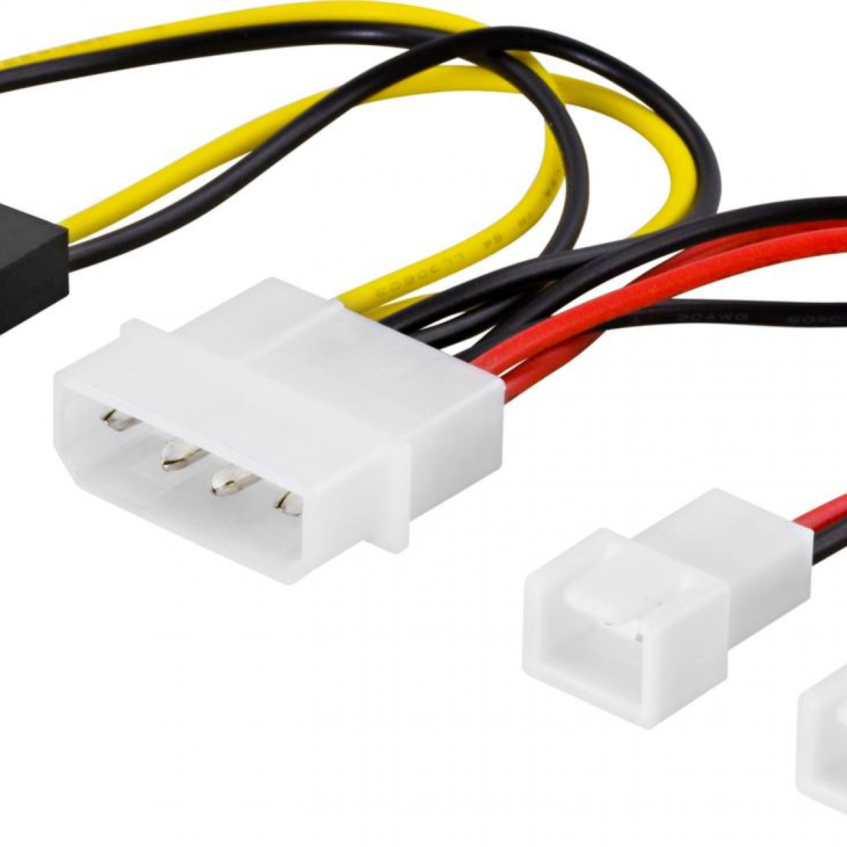 Lüfter, 4-Pin DELTACO auf von 4x3-Pin, DELTACO für Adapterkabel Adapterkabel