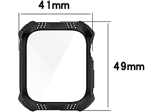 INF Apple Watch 7 41 mm Gehäuse PC / gehärtetes Glas Schwarz Schutzhülle(für Apple Apple Watch 7 41 mm)