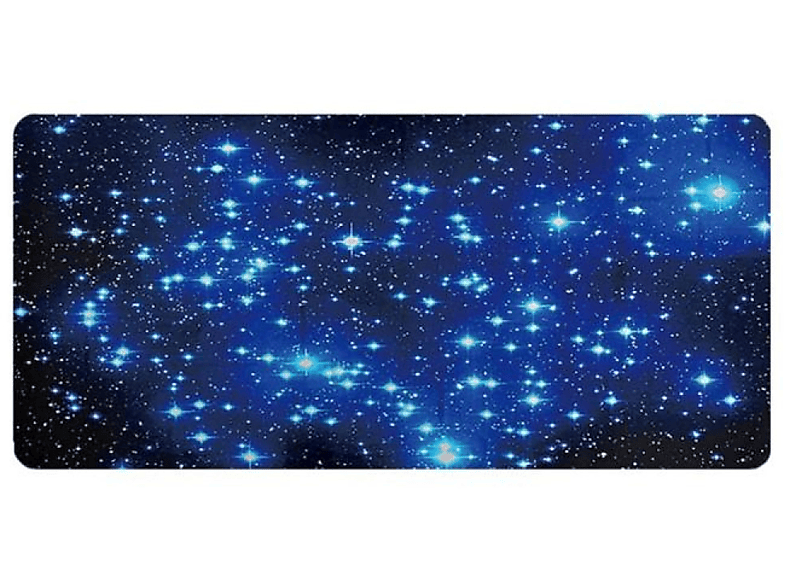 INF Großes Mauspad mit Sternenhimmelmuster Schwarz/Blau 30x80 cm Mauspad (0,2 cm x 80 cm)