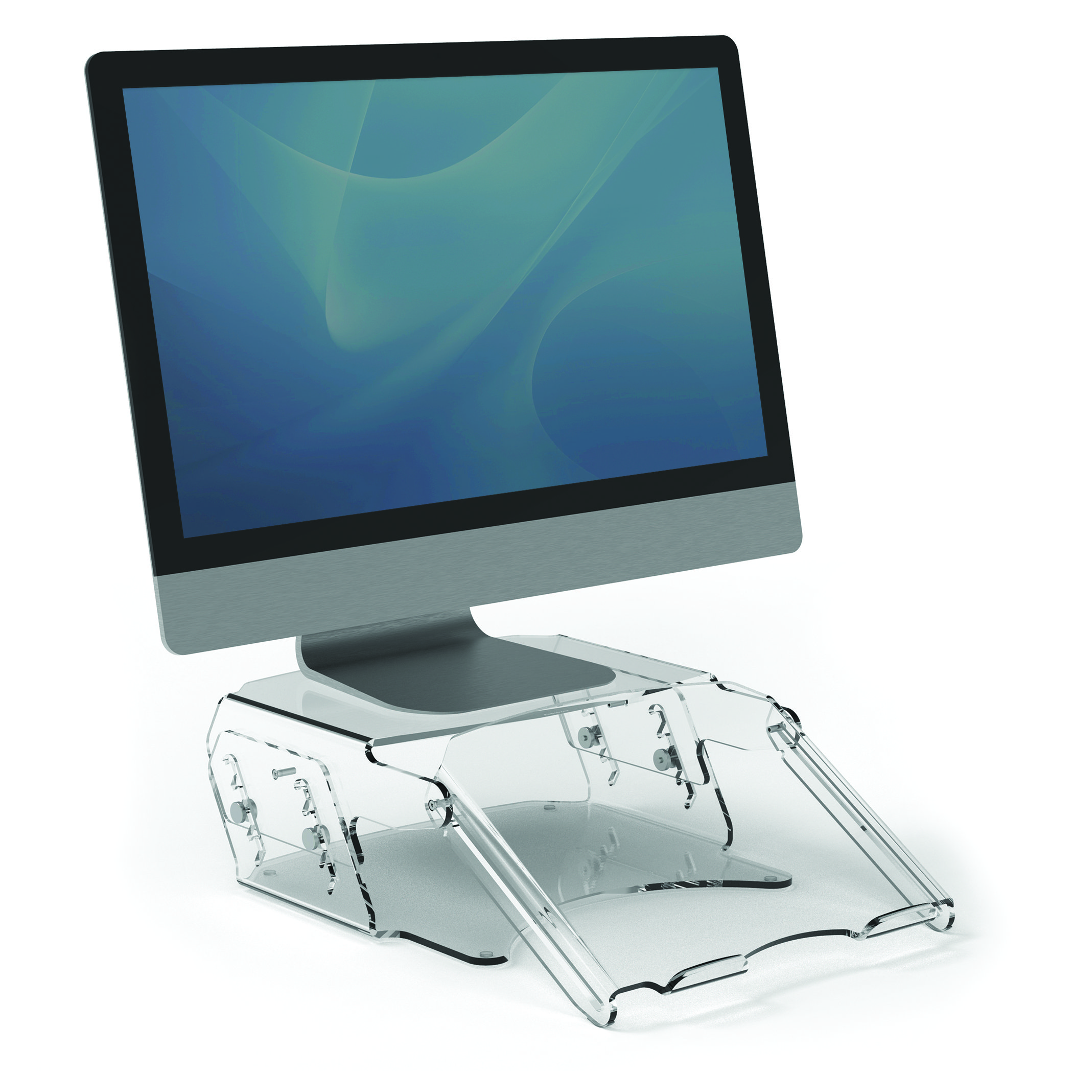 FELLOWES Fellowes Clarity Verstellbarer mit Dokumentenhalterung Monitor-stand, transparent Monitorstander