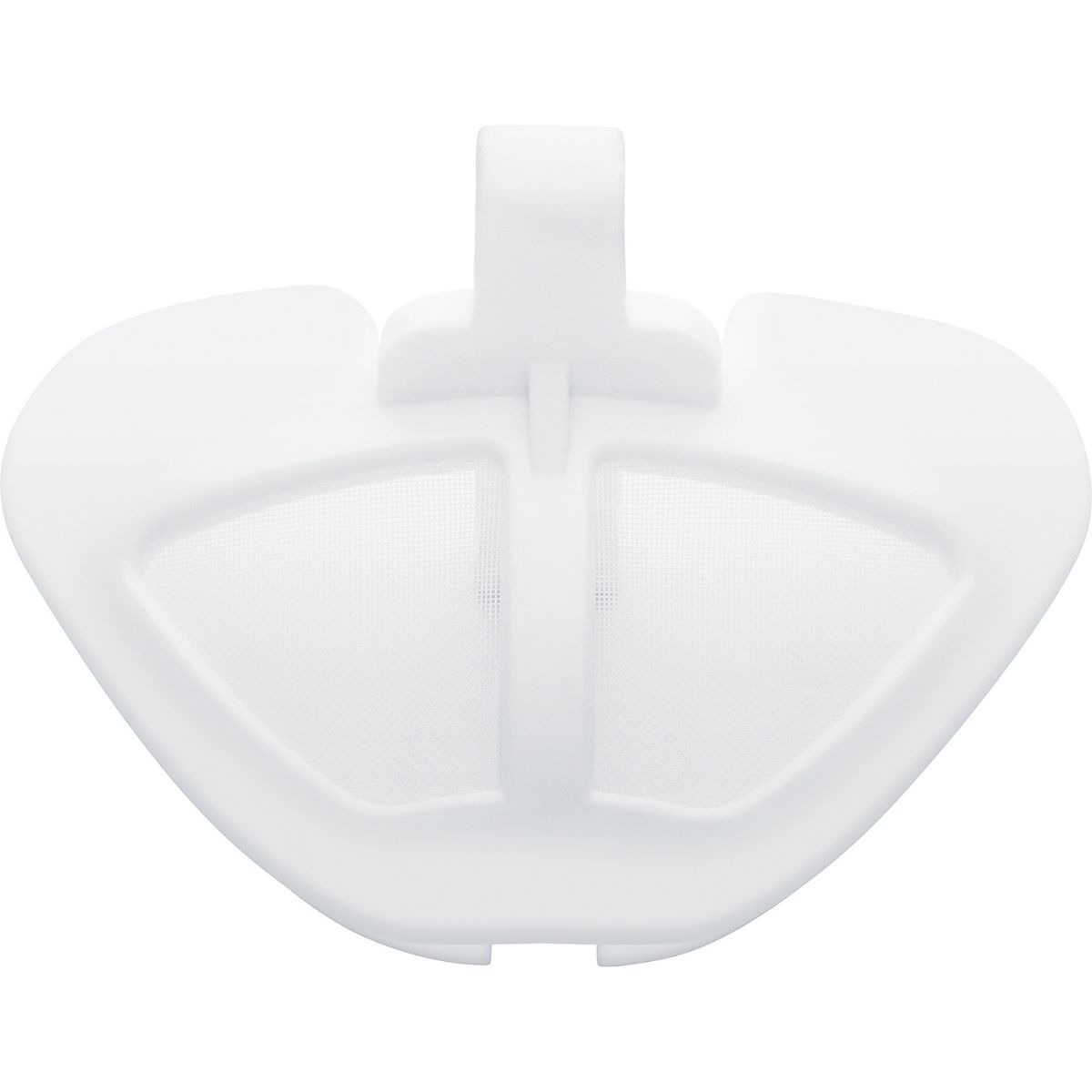 Filtro bianco a forma di cuore con manico.