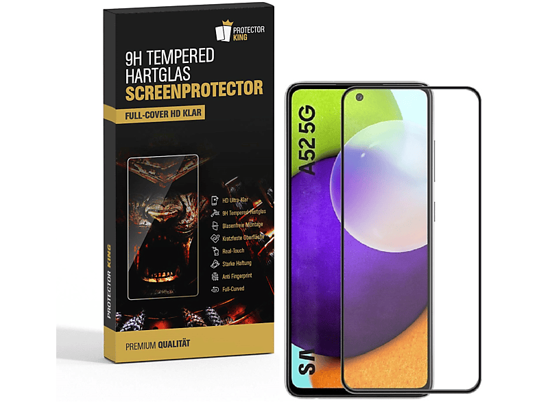 PROTECTORKING 4x FULL COVER Galaxy 9H A52) KLAR Samsung Displayschutzfolie(für HD Hartglas