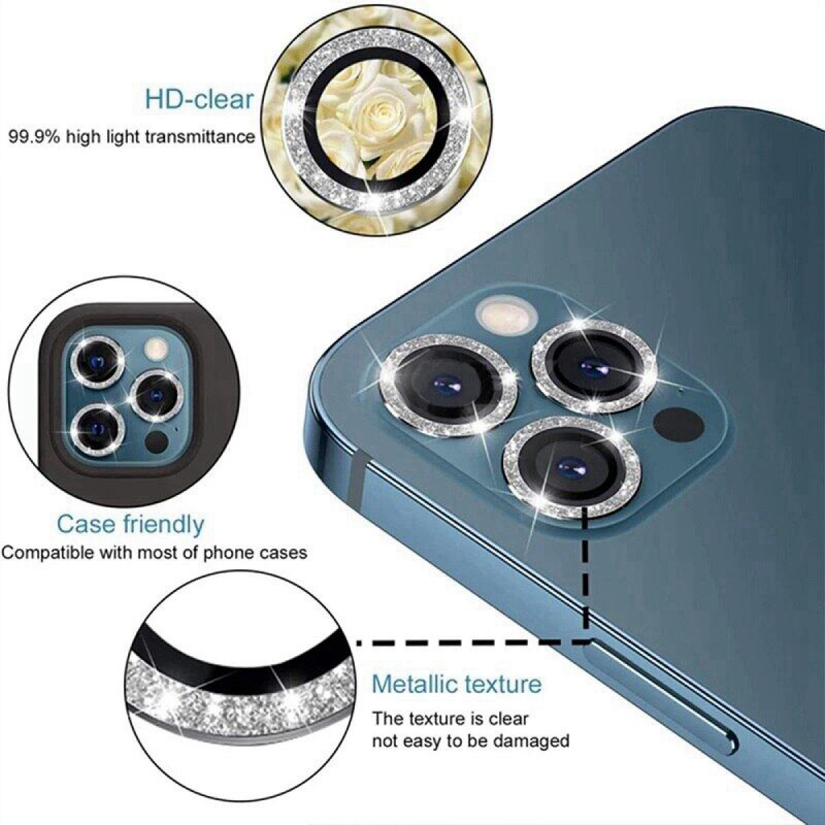 INF Kameraschutz Apple Max) Pro iPhone 13 Pro/13 Linsenschutz(für 3er-Pack