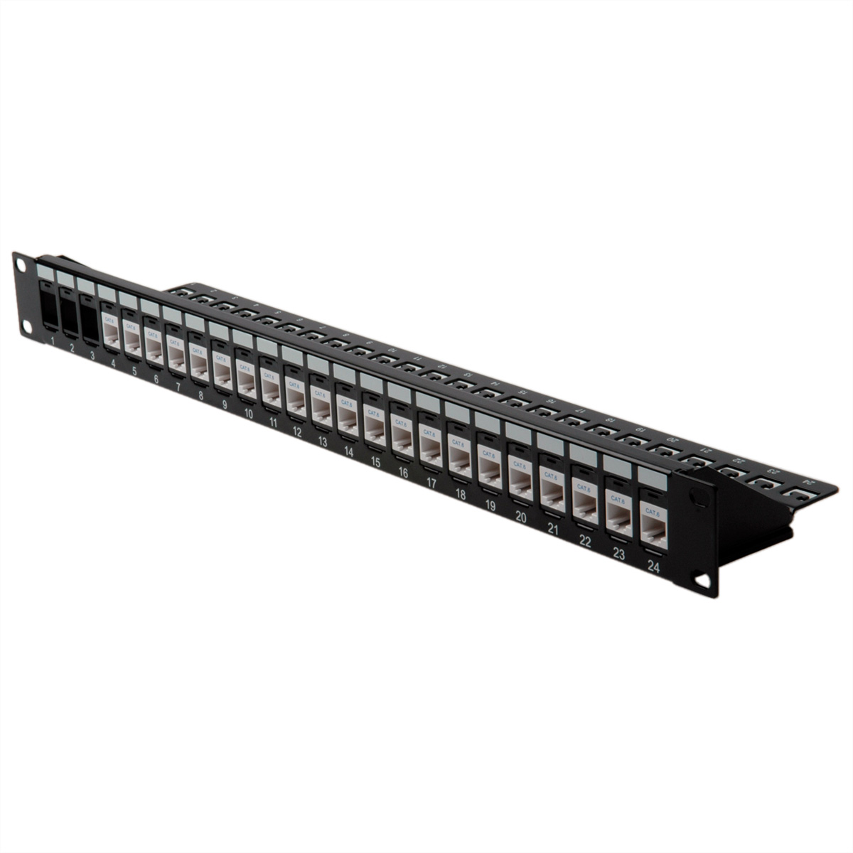 iwillink 10Gbps Cat7 Patch Panel with 24 Ports, RJ45 Through Coupler 1U, Shielded Patch Panel STP, 19 with Rear Frame, Rack Mount Compatible with