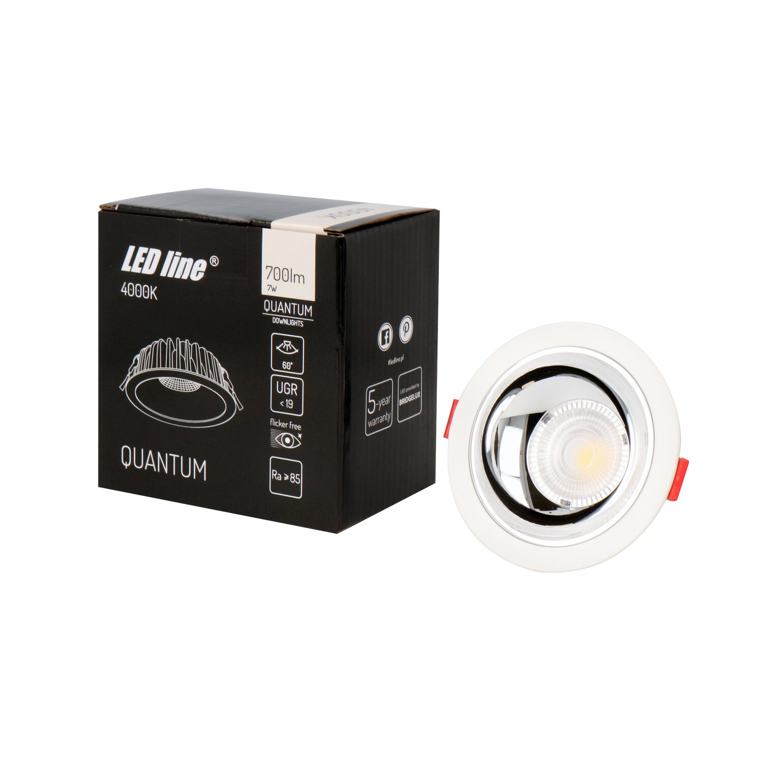LED LINE 7W Ø88mm 1-10V 700 Deckenleuchte Neutralweiß Lumen Dimmbar LED