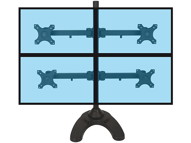 Soporte para Monitor  - 015-1256 Soporte de mesa para 4 pantallas 13"-24" KIMEX