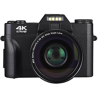 Cámara digital - BYTELIKE Cámara Digital, 48 Megapíxeles, Zoom Digital 16x, Tarjeta de Memoria 64G, Capacidad de Video 4K, 48 megapixel, negro