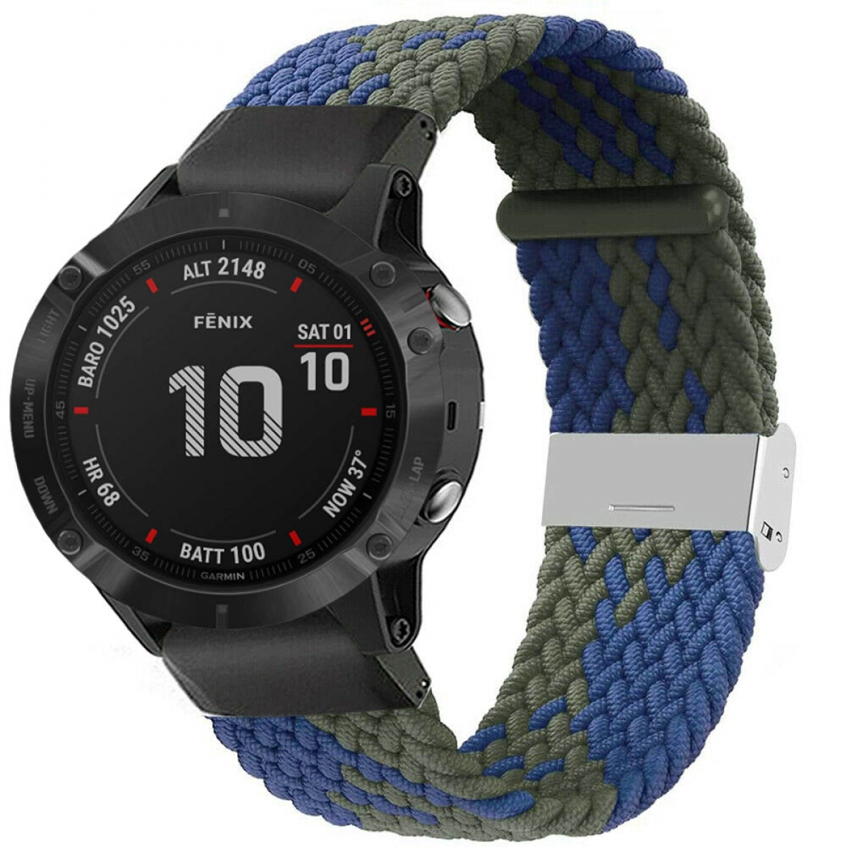 6X, Fenix CASEONLINE Garmin, Braided, Ersatzarmband, Blaugrün Garmin