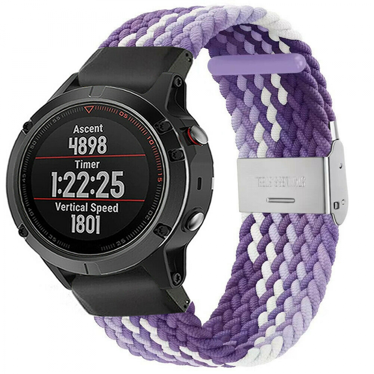 Braided, 5, Gradient CASEONLINE purple Fenix Ersatzarmband, Garmin, Garmin