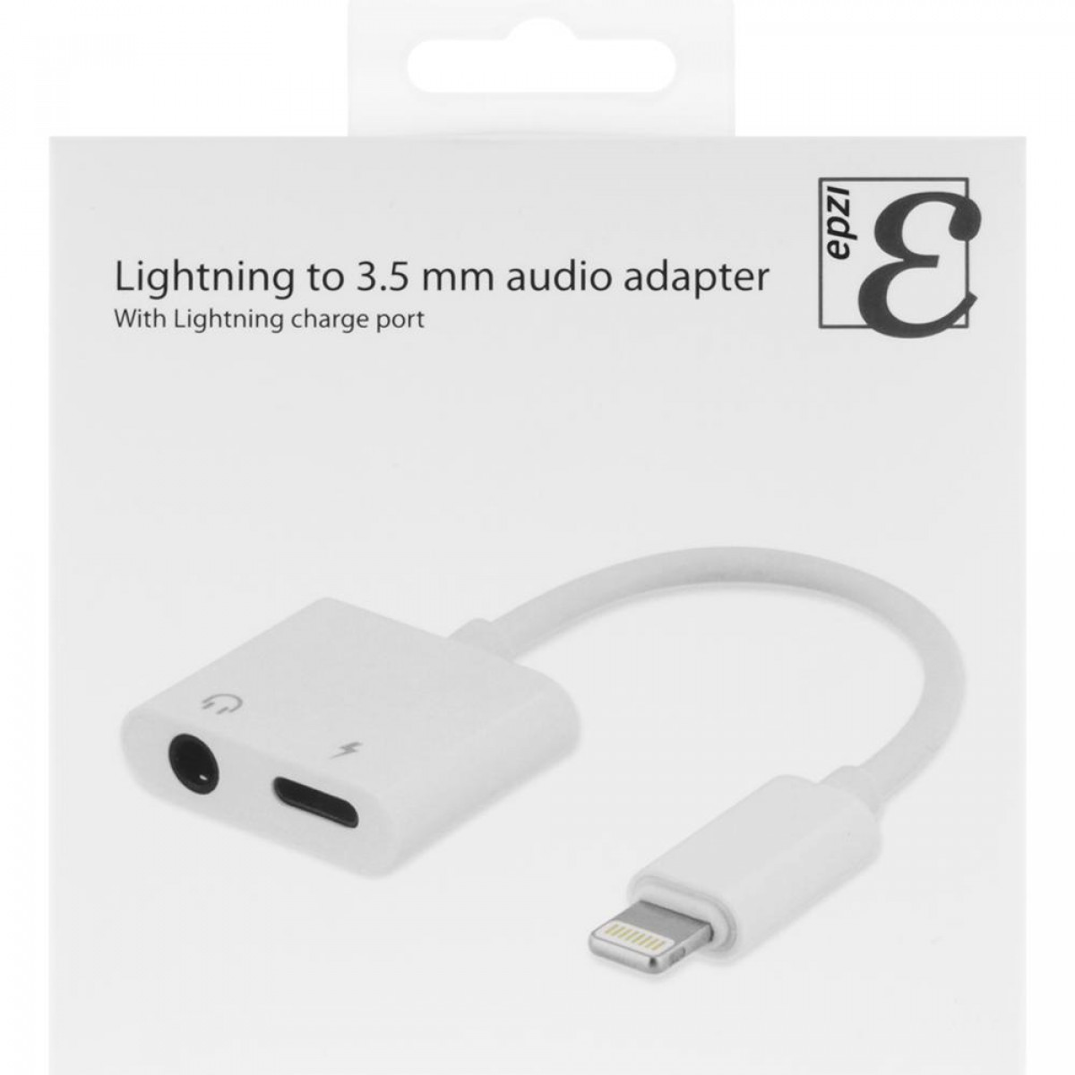 Adapter INF Lightning mm 3,5 und unterstützt auf Laden weiß Adapter, Lightning Epzi Musik,