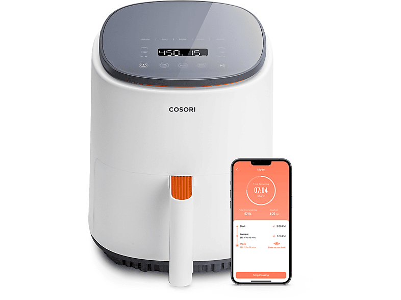 COSORI Smart 3.8L 1500 Watt Lite weiß Heißluftfritteuse