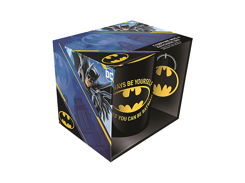 Batman Geschenkset – Tasse (315 Ml) & Schlüsselanhänger In Geschenkbox, Offizielles Lizenzprodukt Mit 'Be Batman' Design