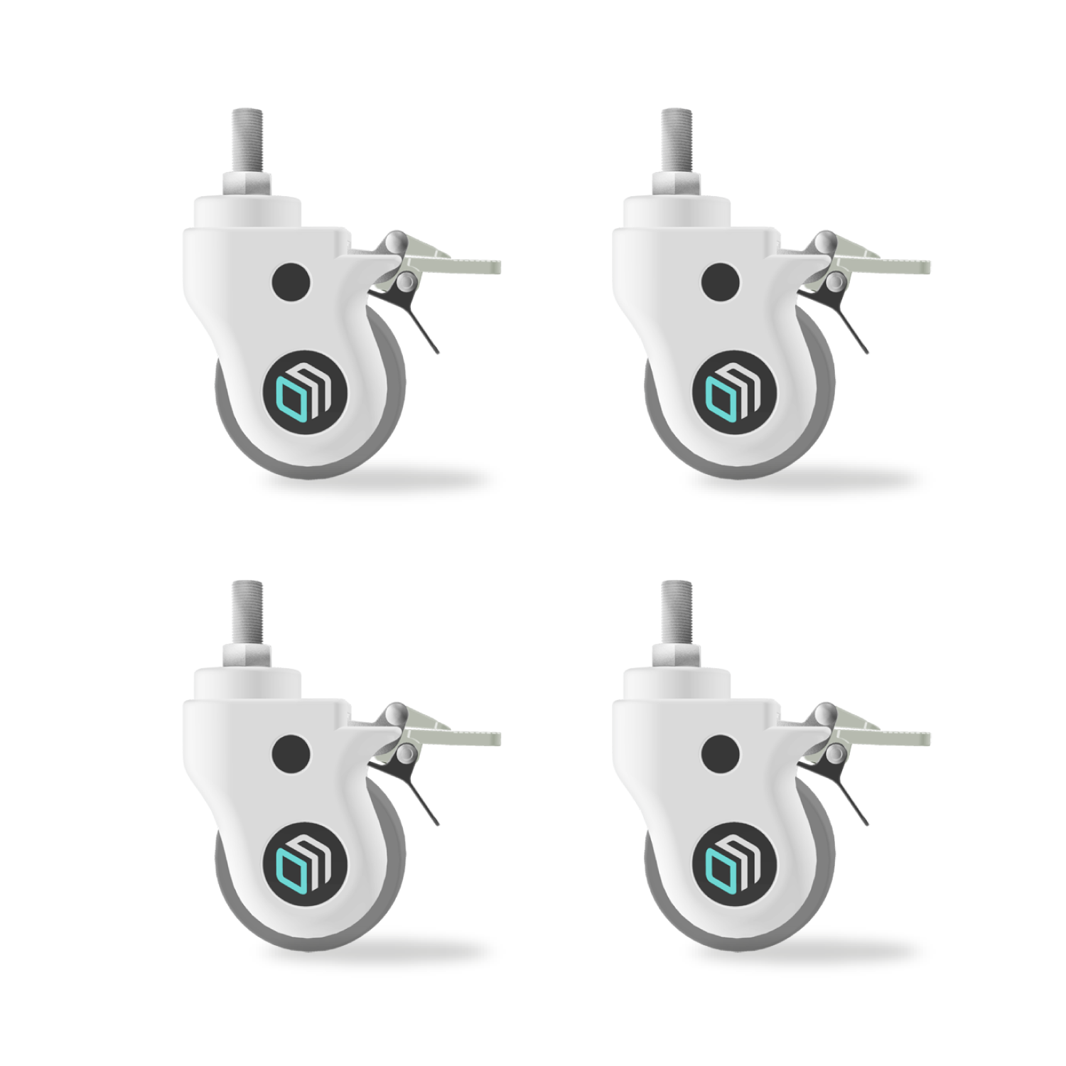 ONKRON ONKRON AWL75 TV mm Weiß Räder Ausrüstung Mobile Ständer Ständer ⌀75 Designer Räder-Rollen für für 4er-Set TV