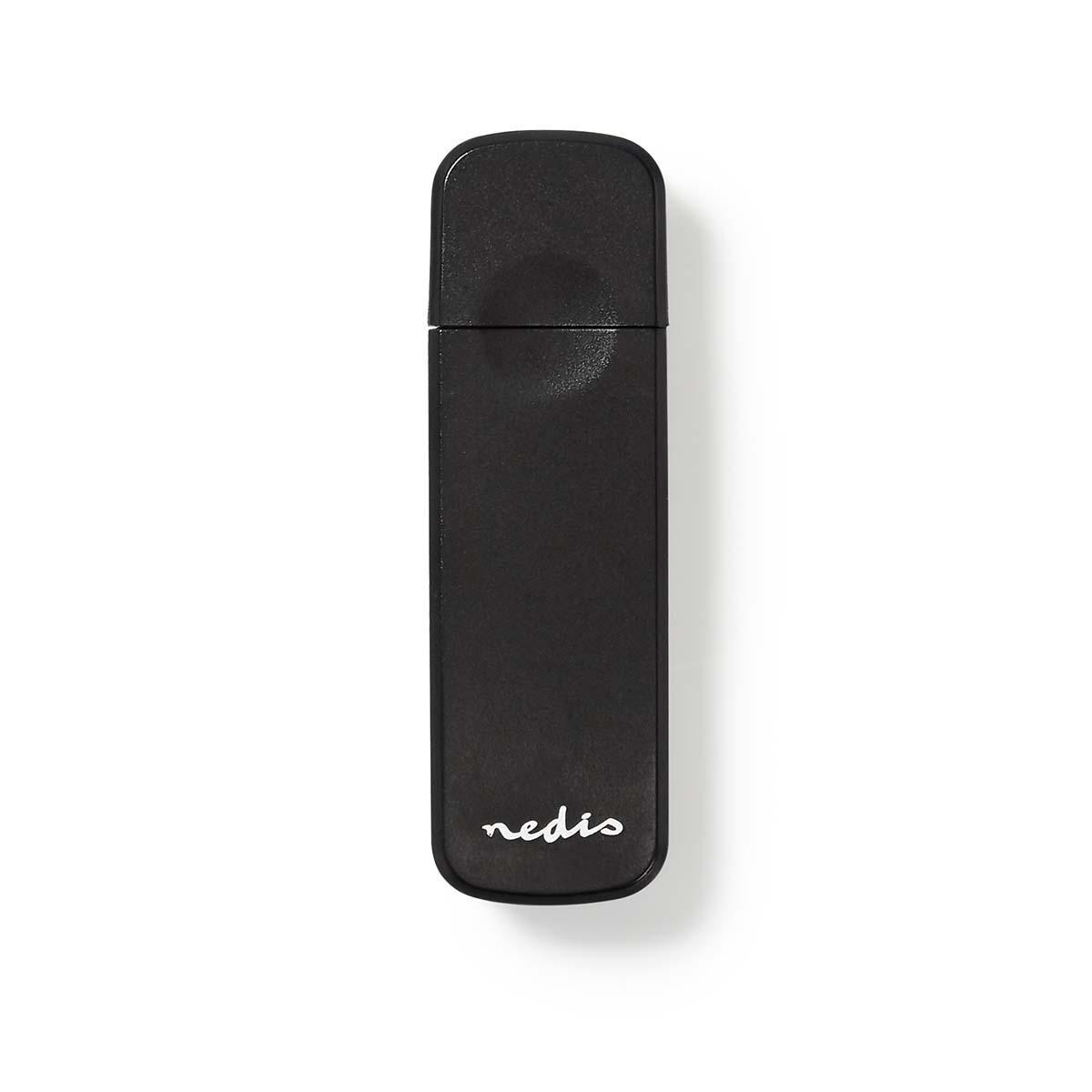 Un boîtier de clé USB noir et rectangulaire avec un dessus courbé et le mot 'nedis' écrit en bas.