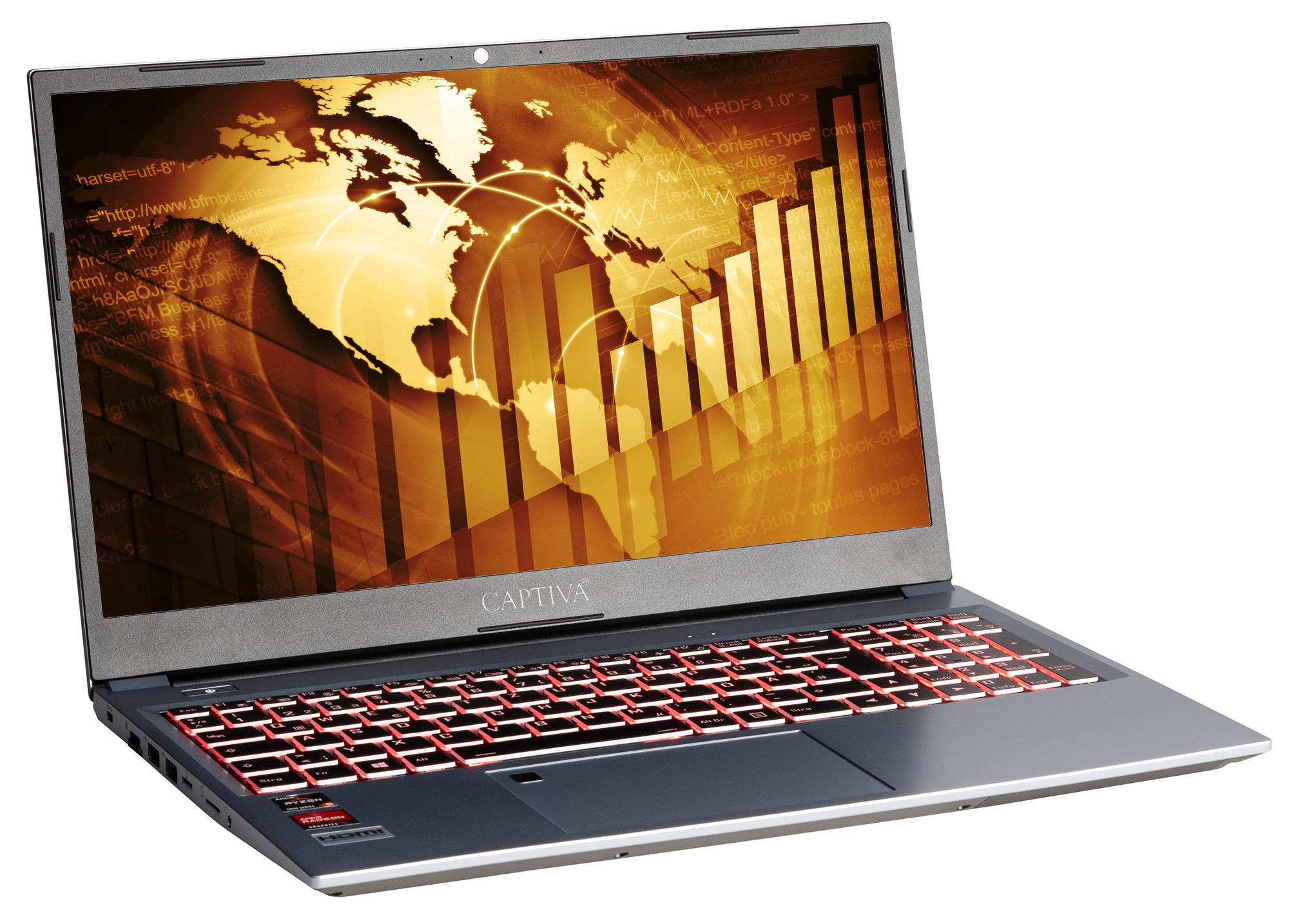 CAPTIVA Power Starter R71-672, Business-Notebook 8 Display, silberfarben RAM, GB Zoll mit Graphics, 5 GB Prozessor, Radeon™ 500 AMD SSD, Ryzen™ 15,6
