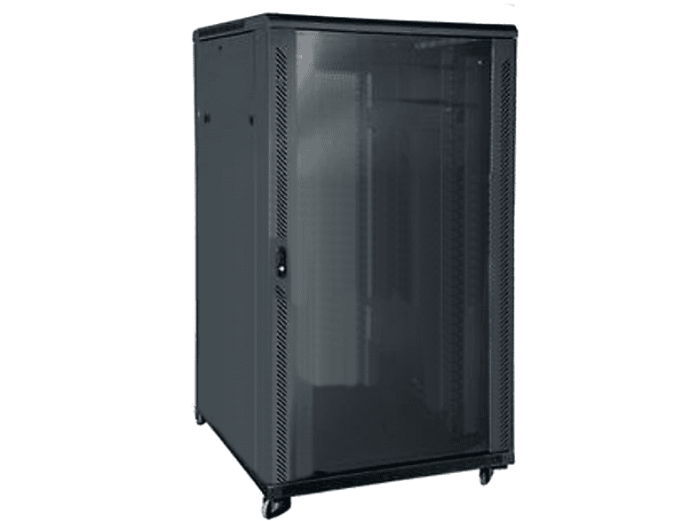 Rack | KIMEX 112-6624K de suelo, capacidad 24U carga máx 800 kg, negro ...