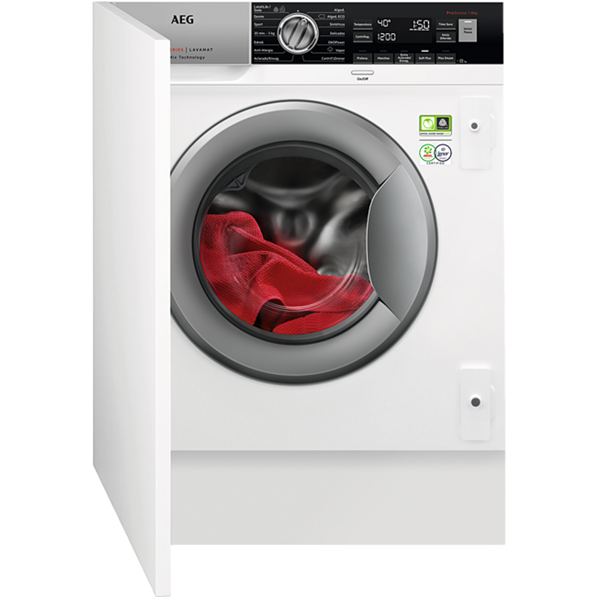 Lavadora carga frontal - L8FEC842BI AEG, 8 kg, Blanco