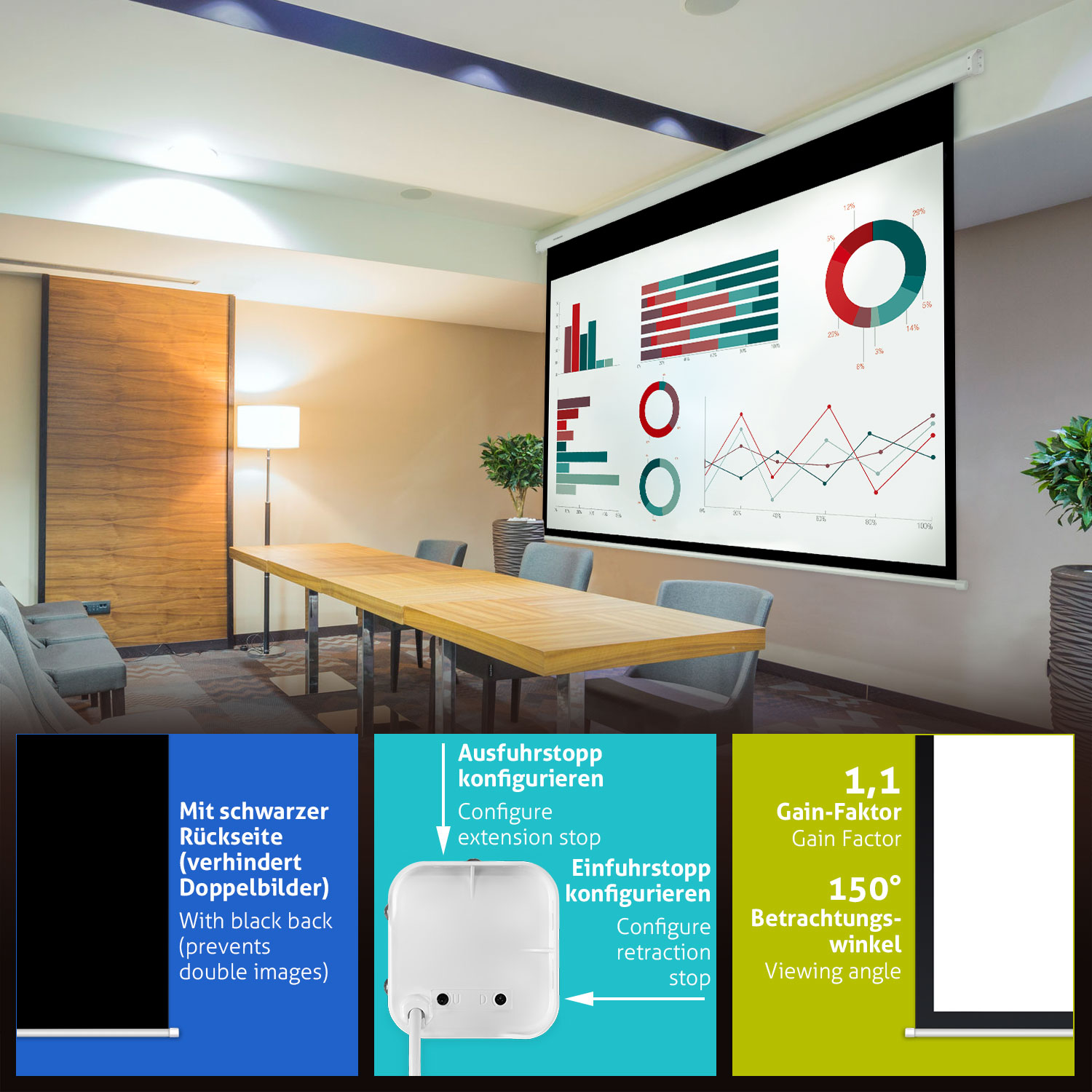 ESMART Economy EXM | 240 | Motor-Leinwand Format (108\