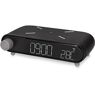 Cargador de móvil - KSIX Alarm Clock Retro Cargador Inalámbrico, Universal Universal, Negro